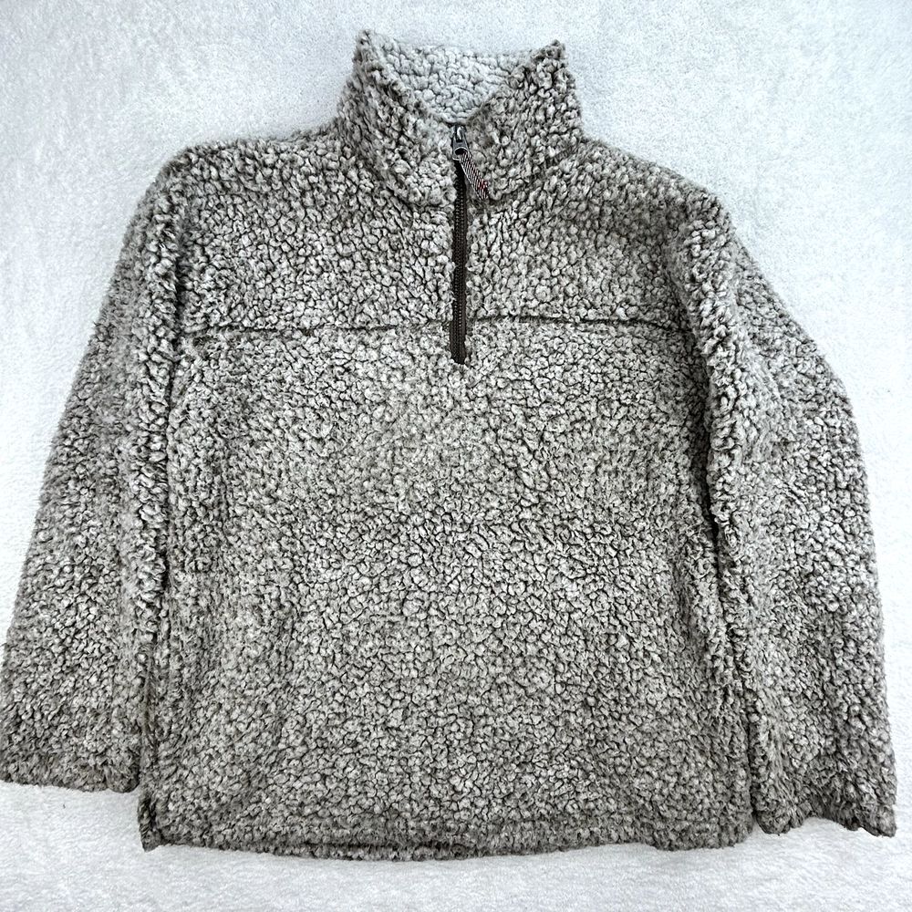 Dylan Frosty Tipped Stadium 1/4 Zip Sherpa Teddy Pullover‎ Womens M Tan